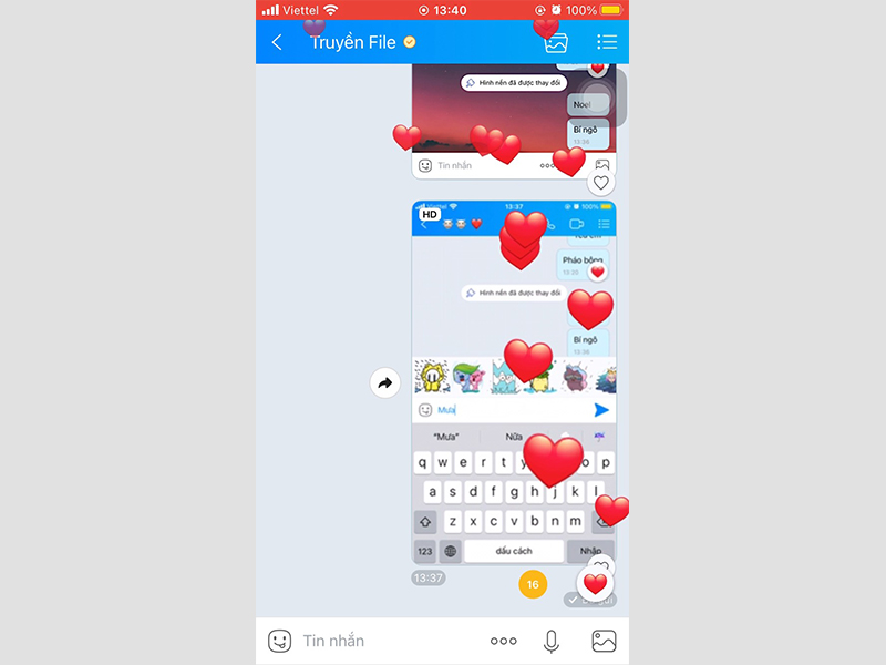 Nhấn vào biểu tượng cảm xúc để gửi người nhận