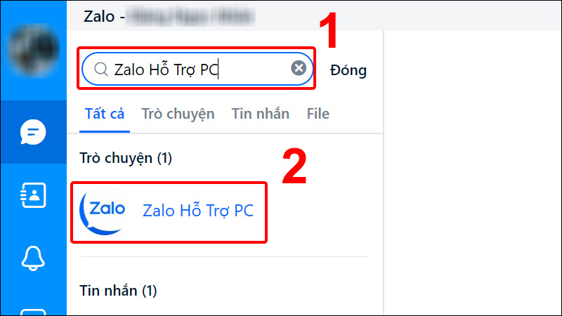 Mở đoạn chat với Zalo hỗ trợ PC