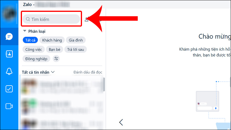 Mở Zalo trên máy tính và tìm kiếm Zalo hỗ trợ PC
