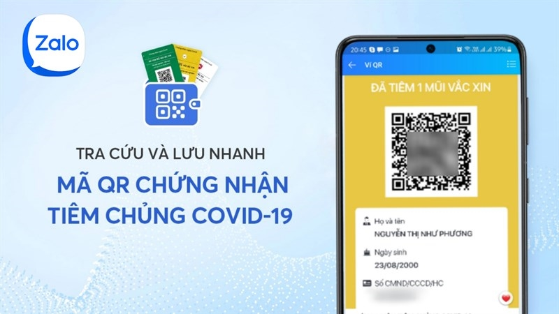 Cách lưu chứng nhận tiêm chủng trên zalo với tính năng ví QR