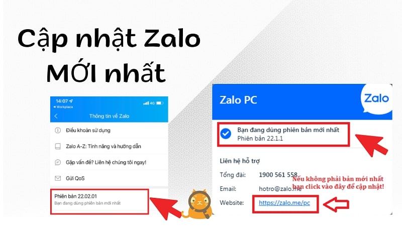 Cập nhật phiên bản zalo pc mới nhất