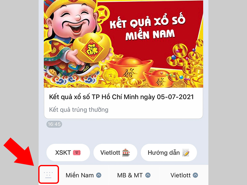 Chọn biểu tượng bàn phím