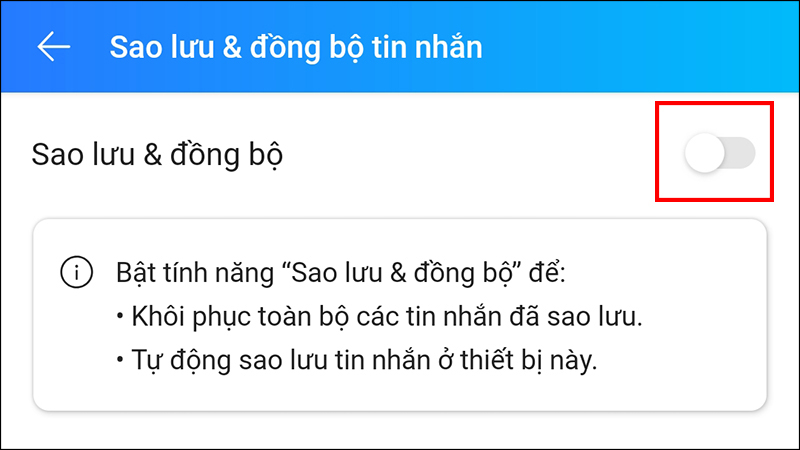 Tính năng sao lưu và đồng bộ tin nhắn Zalo rất hữu ích ích