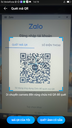 dang nhap zalo bang ma qr 2