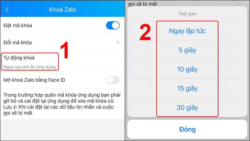 Zalo tự động khóa khi tắt/ẩn ứng dụng sau thời gian cài đặt