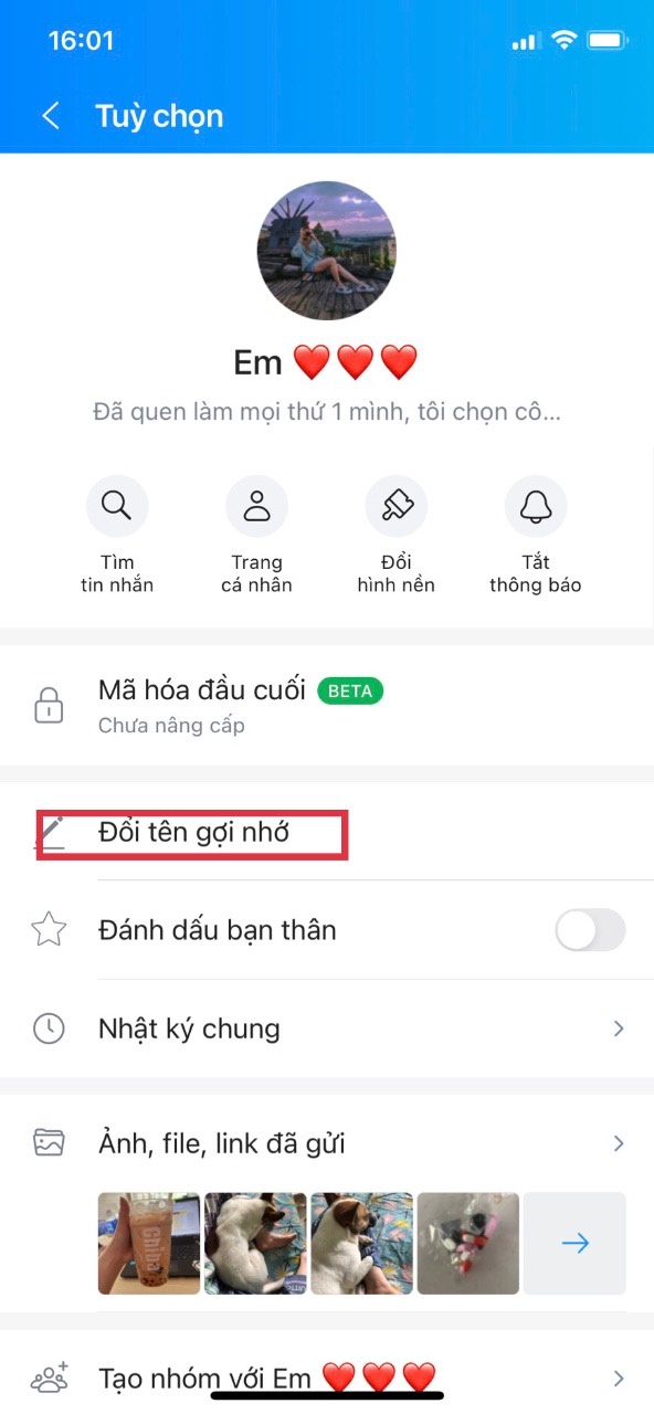 Cách đổi tên gợi nhớ của bạn bè trên Zalo