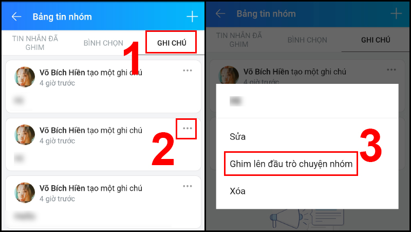 Ghim ghi chú lên đầu cuộc trò chuyện bằng điện thoại