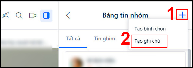 tạo ghi chú nhóm chat Zalo