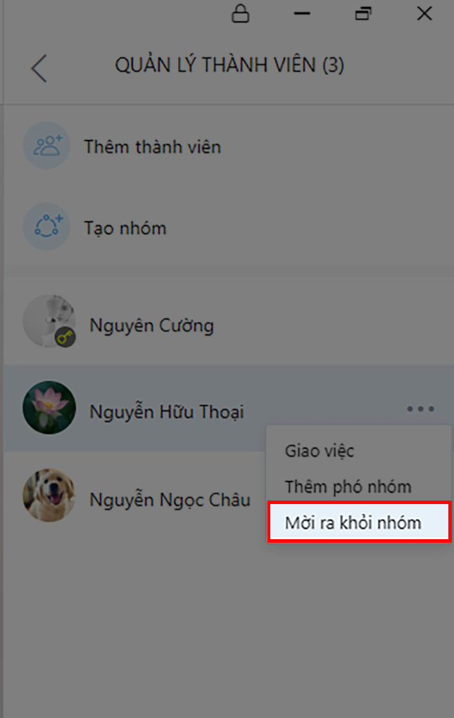 Mời ra khỏi nhóm