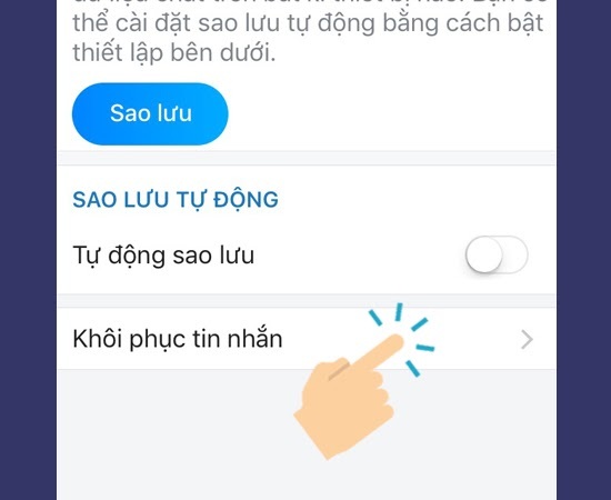 Cách xem tin nhắn đã xóa trên Zalo bằng tính năng khôi phục tin nhắn