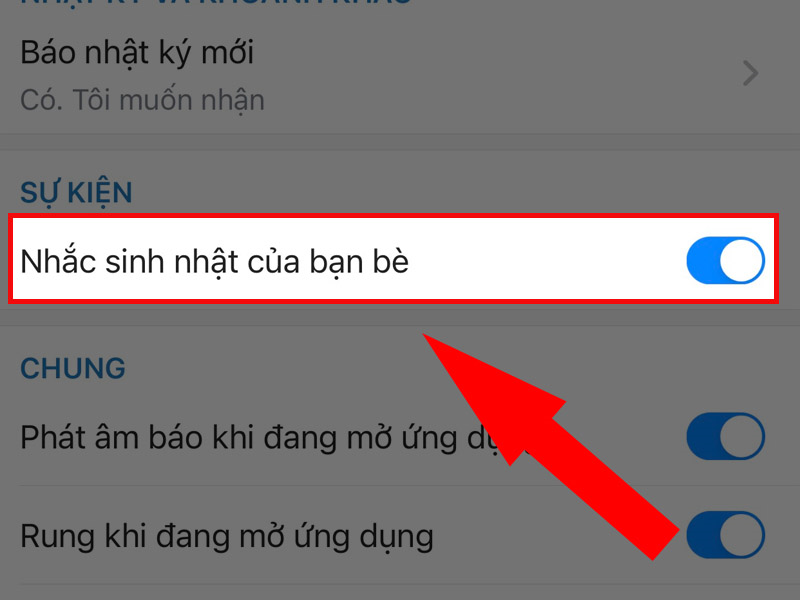 Bật mục nhắc sinh nhật của bạn bè