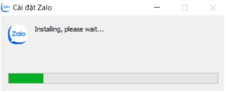Chờ quá trình cài đặt ZaloPC diễn ra