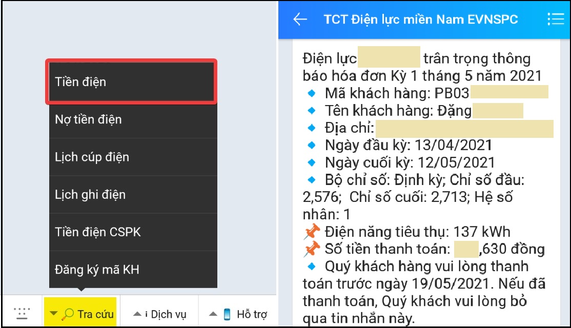 Tiến hành tra cứu theo nhu cầu