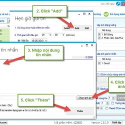 Vào lập lịch hẹn giờ thêm tin nhắn muốn gửi