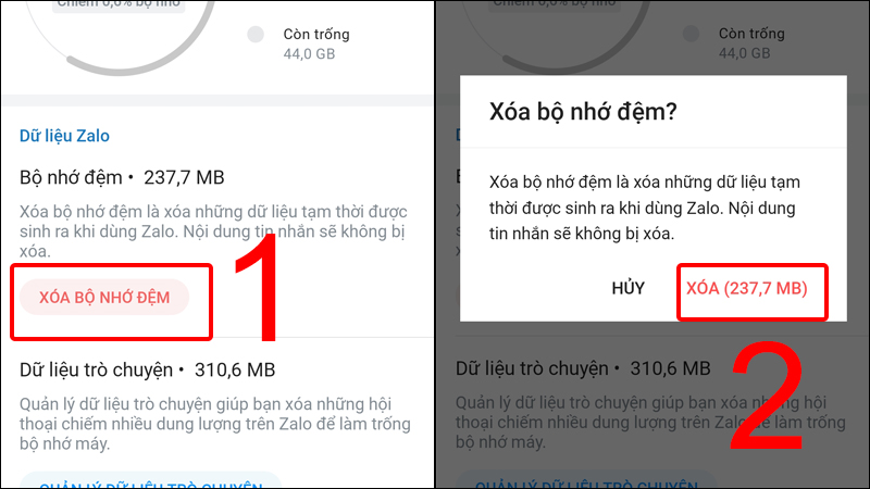 Xóa bộ nhớ đệm