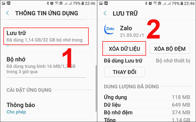 Chọn Xóa dữ liệu