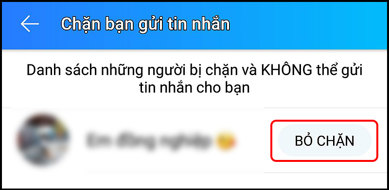 Bỏ chặn bạn bè