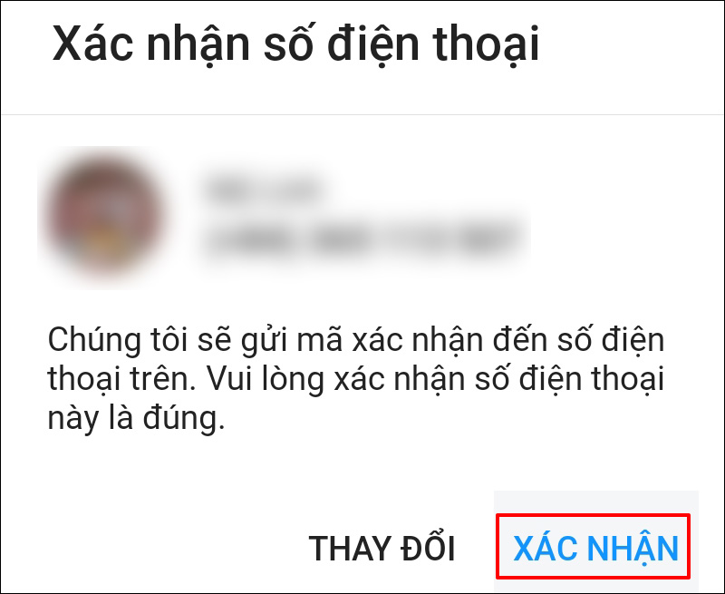 Nhấn chọn Xác nhận