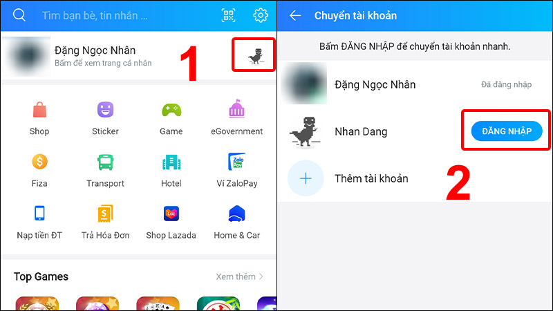 Tính năng chuyển tài khoản trên ứng dụng Zalo