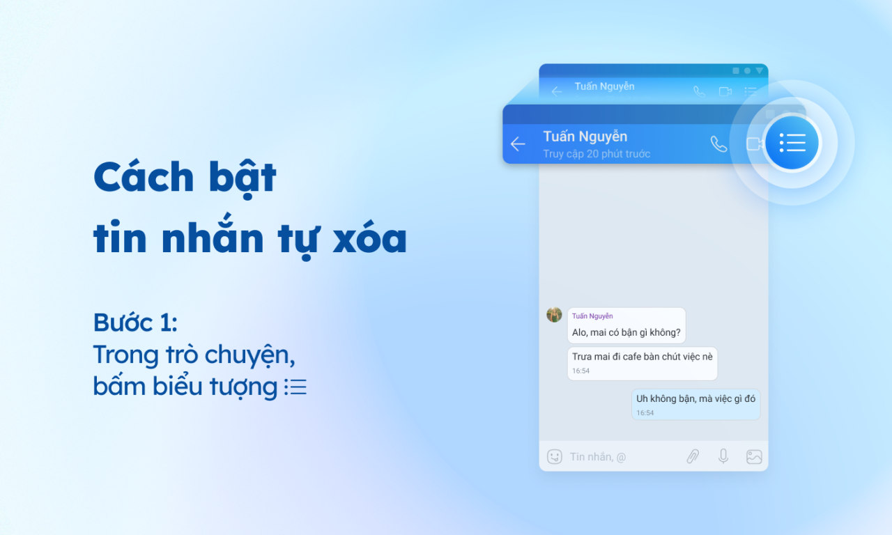 tin nhắn tự xóa trên Zalo