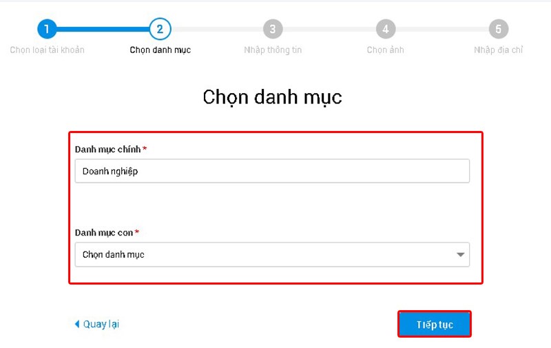 Chọn danh mục