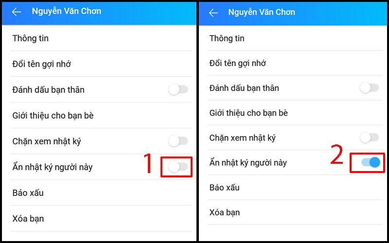 Ẩn bài đăng từ trang cá nhân zalo