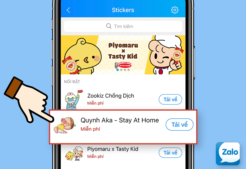 Chọn dấu + để thêm Sticker mới