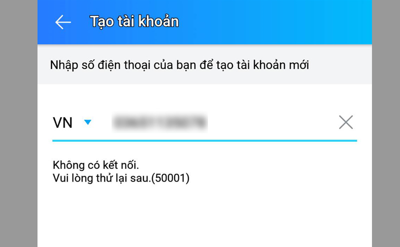 Thông báo không có kết nối