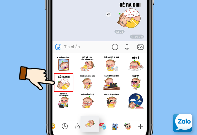 Bắt đầu sử dụng sticker mới