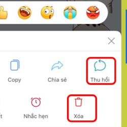 cách xóa hoặc thu hồi tin nhắn Zalo