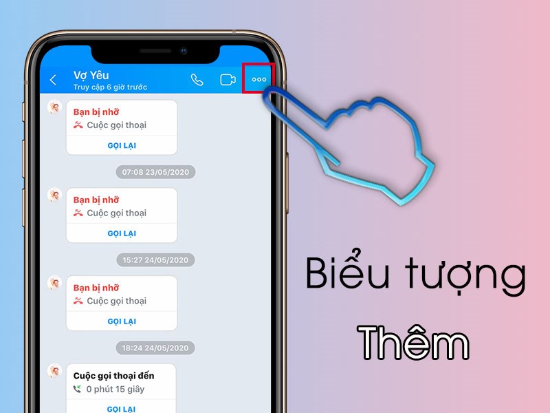 Truy cập vào biểu tượng Thêm ở góc phải màn hình