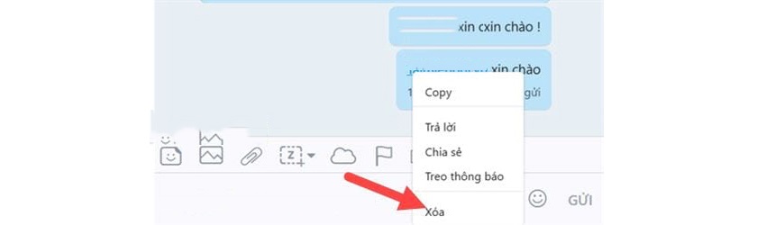 Nhấp vào chọn tin nhắn