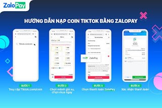 hướng dẫn nạp coin tiktok bằng Zalopay