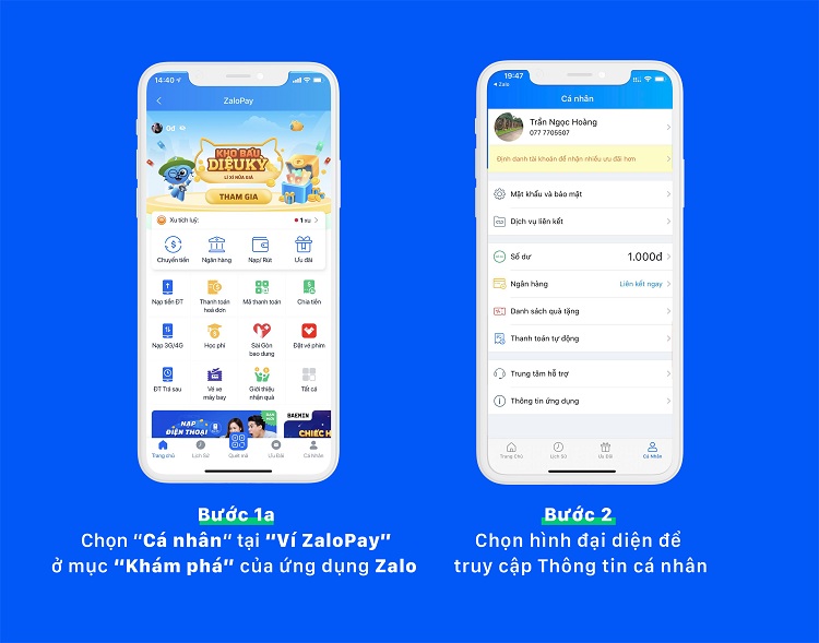 Định danh tài khoản ví điện tử ZaloPay trong Zalo