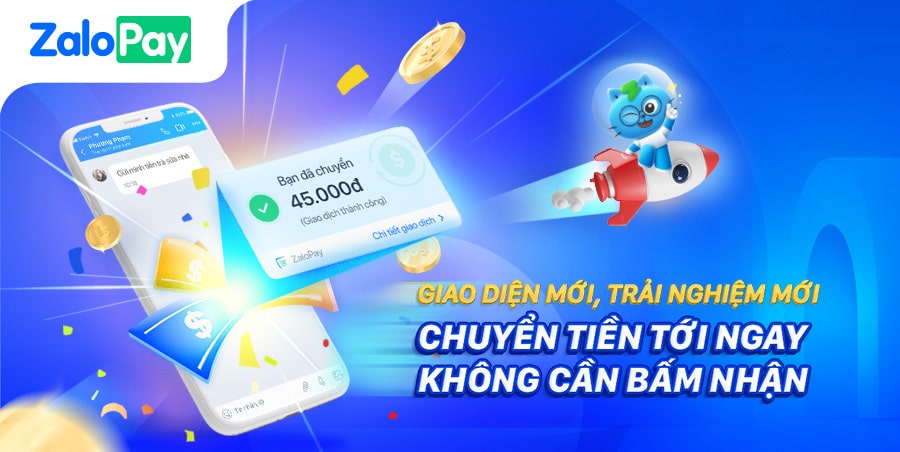 Chuyển tiền Zalo chat - Không cần bấm nhận