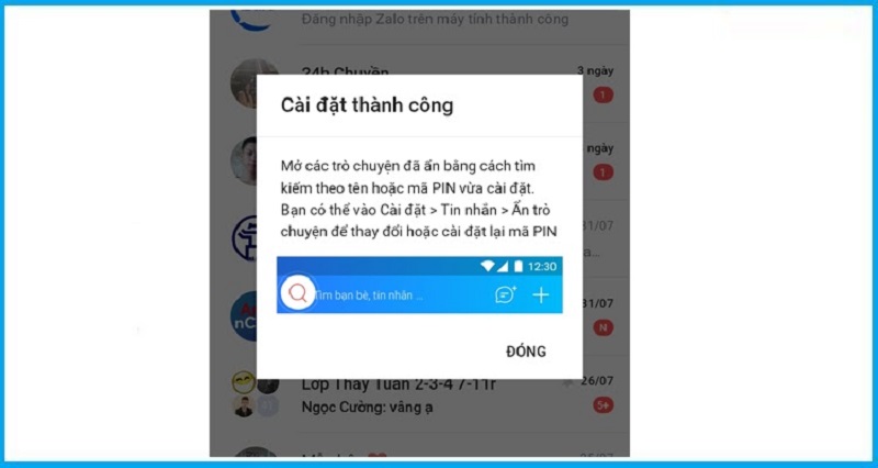 Cài mật khẩu cho tin nhắn Zalo đơn giản, dễ thực hiện