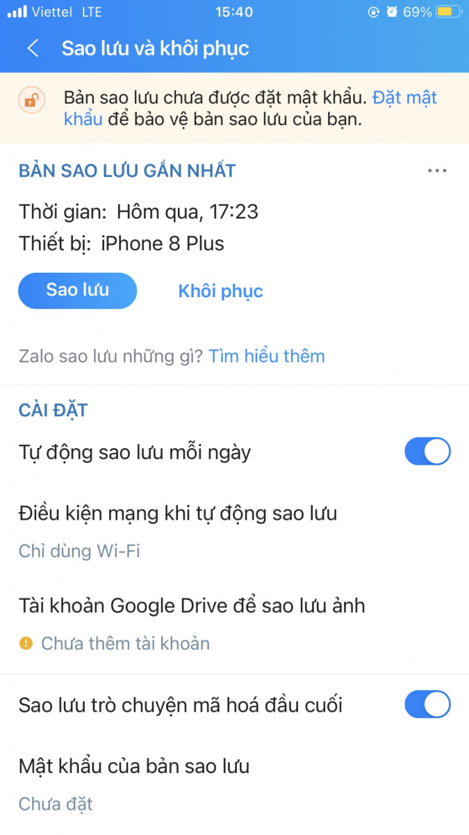 Chọn Sao Lưu