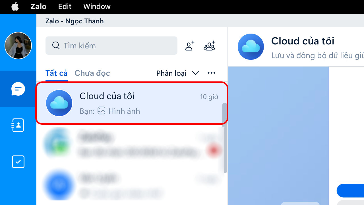 Tính năng Cloud của tôi trên Zalo