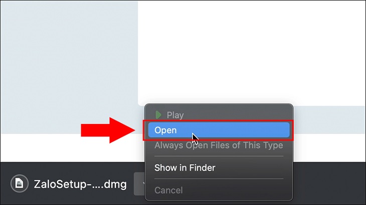 Mở file Zalo vừa tải về