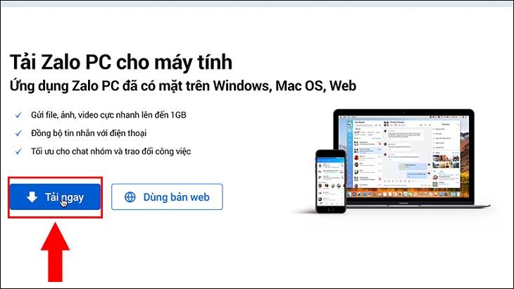 Tải phần mềm Zalo PC cho hệ điều hành Mac OS Macbook