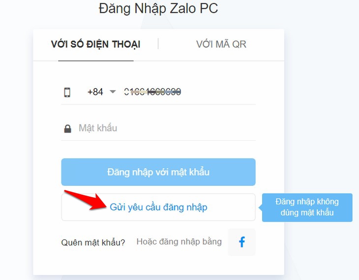 Gửi yêu cầu đăng nhập