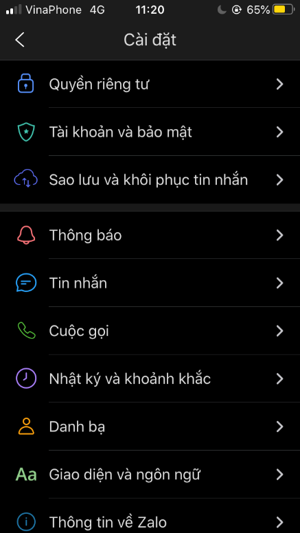 Sao lưu tin nhắn Zalo trên điện thoại Android